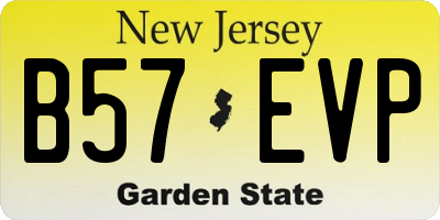 NJ license plate B57EVP