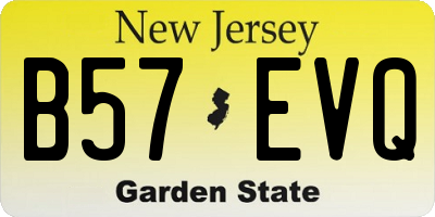 NJ license plate B57EVQ