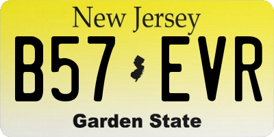 NJ license plate B57EVR
