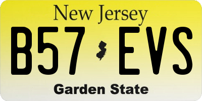 NJ license plate B57EVS