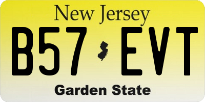NJ license plate B57EVT