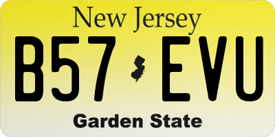 NJ license plate B57EVU
