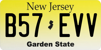 NJ license plate B57EVV