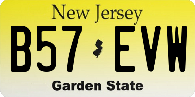 NJ license plate B57EVW