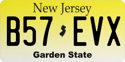 NJ license plate B57EVX