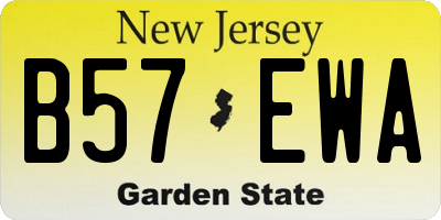 NJ license plate B57EWA