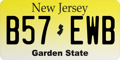 NJ license plate B57EWB