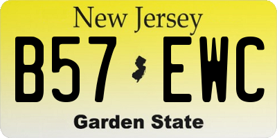 NJ license plate B57EWC