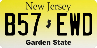NJ license plate B57EWD