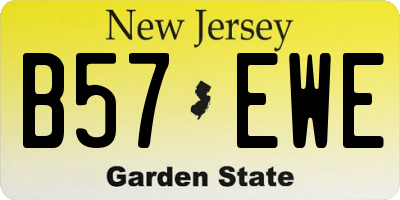 NJ license plate B57EWE