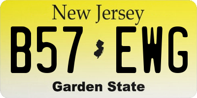 NJ license plate B57EWG