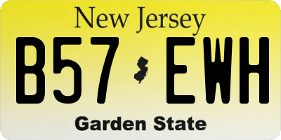 NJ license plate B57EWH