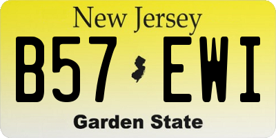 NJ license plate B57EWI