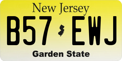 NJ license plate B57EWJ
