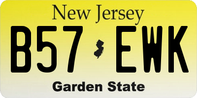 NJ license plate B57EWK