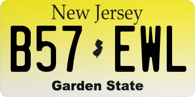 NJ license plate B57EWL
