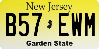 NJ license plate B57EWM