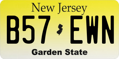 NJ license plate B57EWN