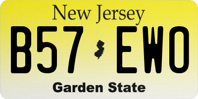 NJ license plate B57EWO