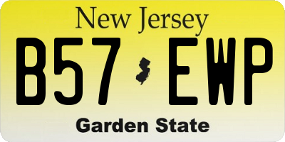 NJ license plate B57EWP