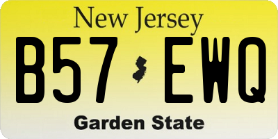NJ license plate B57EWQ