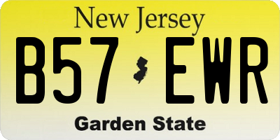 NJ license plate B57EWR