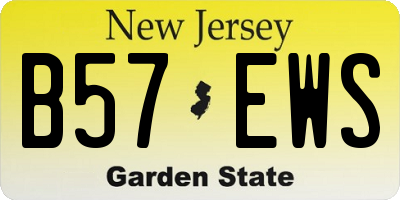 NJ license plate B57EWS