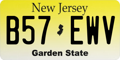NJ license plate B57EWV