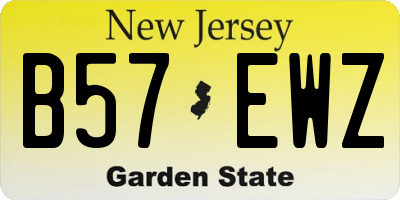 NJ license plate B57EWZ