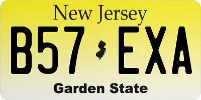 NJ license plate B57EXA