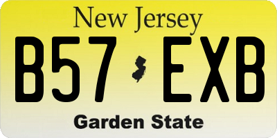 NJ license plate B57EXB