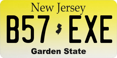 NJ license plate B57EXE
