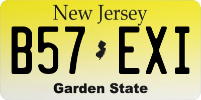 NJ license plate B57EXI