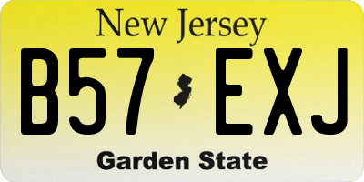NJ license plate B57EXJ