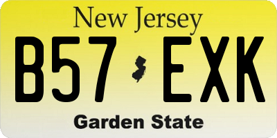 NJ license plate B57EXK