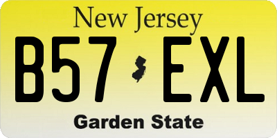 NJ license plate B57EXL