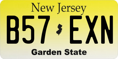 NJ license plate B57EXN