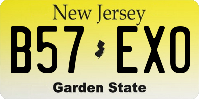 NJ license plate B57EXO