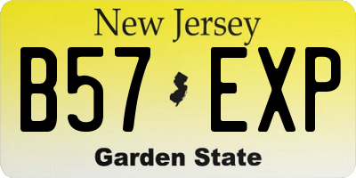NJ license plate B57EXP