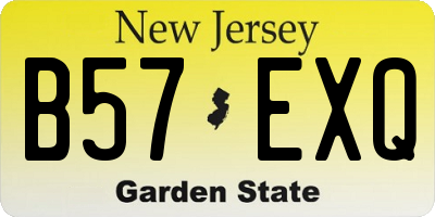 NJ license plate B57EXQ