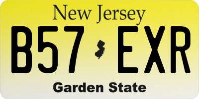 NJ license plate B57EXR