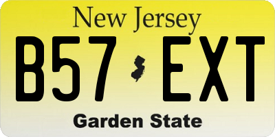 NJ license plate B57EXT