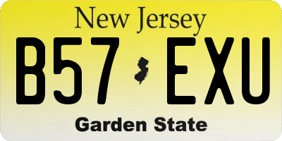 NJ license plate B57EXU