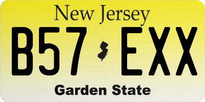 NJ license plate B57EXX