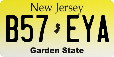 NJ license plate B57EYA