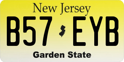 NJ license plate B57EYB