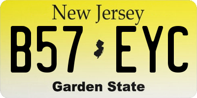 NJ license plate B57EYC