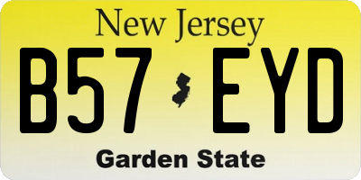 NJ license plate B57EYD