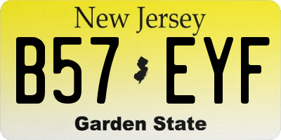 NJ license plate B57EYF