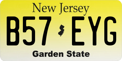 NJ license plate B57EYG